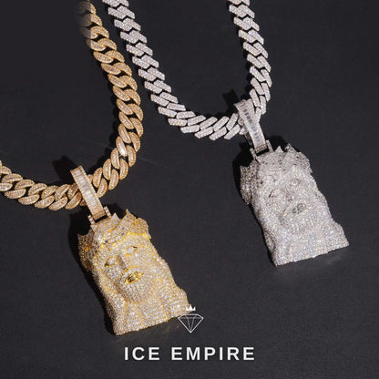 Iced Out Baguette 925 Silver Pendant