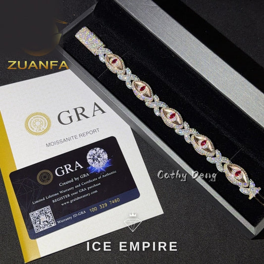 Iced Out 925 Silver Moissanite Cuban Chain