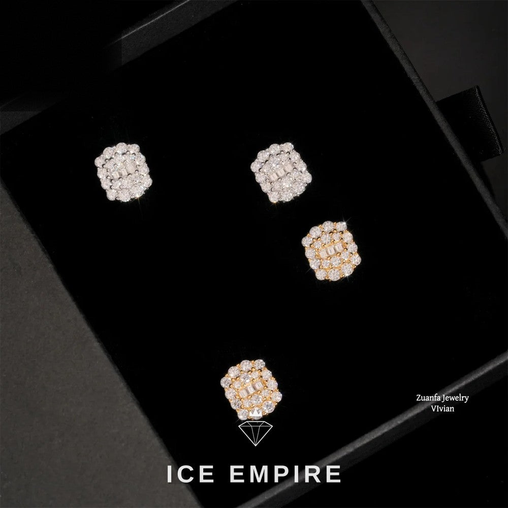 Iced Out 925 Silver Moissanite Earrings