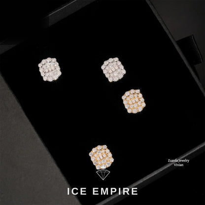 Iced Out 925 Silver Moissanite Earrings