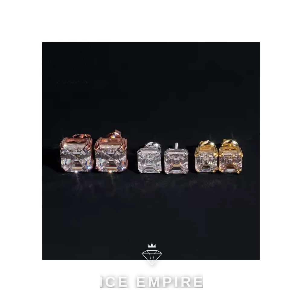 Iced Out Rose Gold Plated Moissanite Earrings