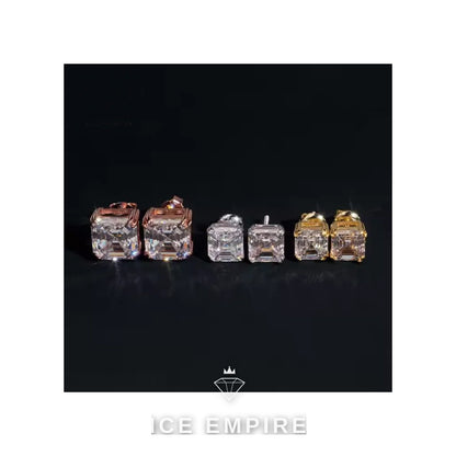 Iced Out Rose Gold Plated Moissanite Earrings