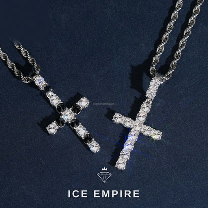 Iced Out Cross Gold Plated Moissanite Pendant