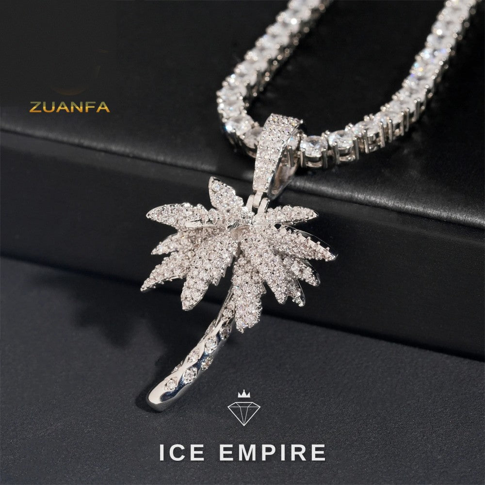 Iced Out Cross Rose Gold Plated Moissanite Pendant