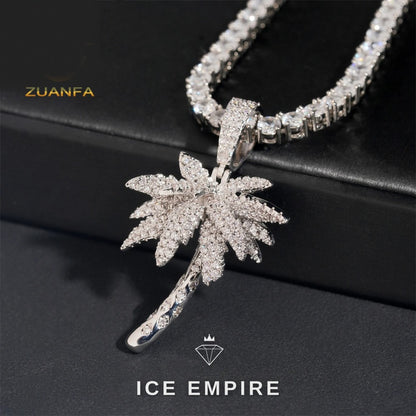 Iced Out Cross Rose Gold Plated Moissanite Pendant