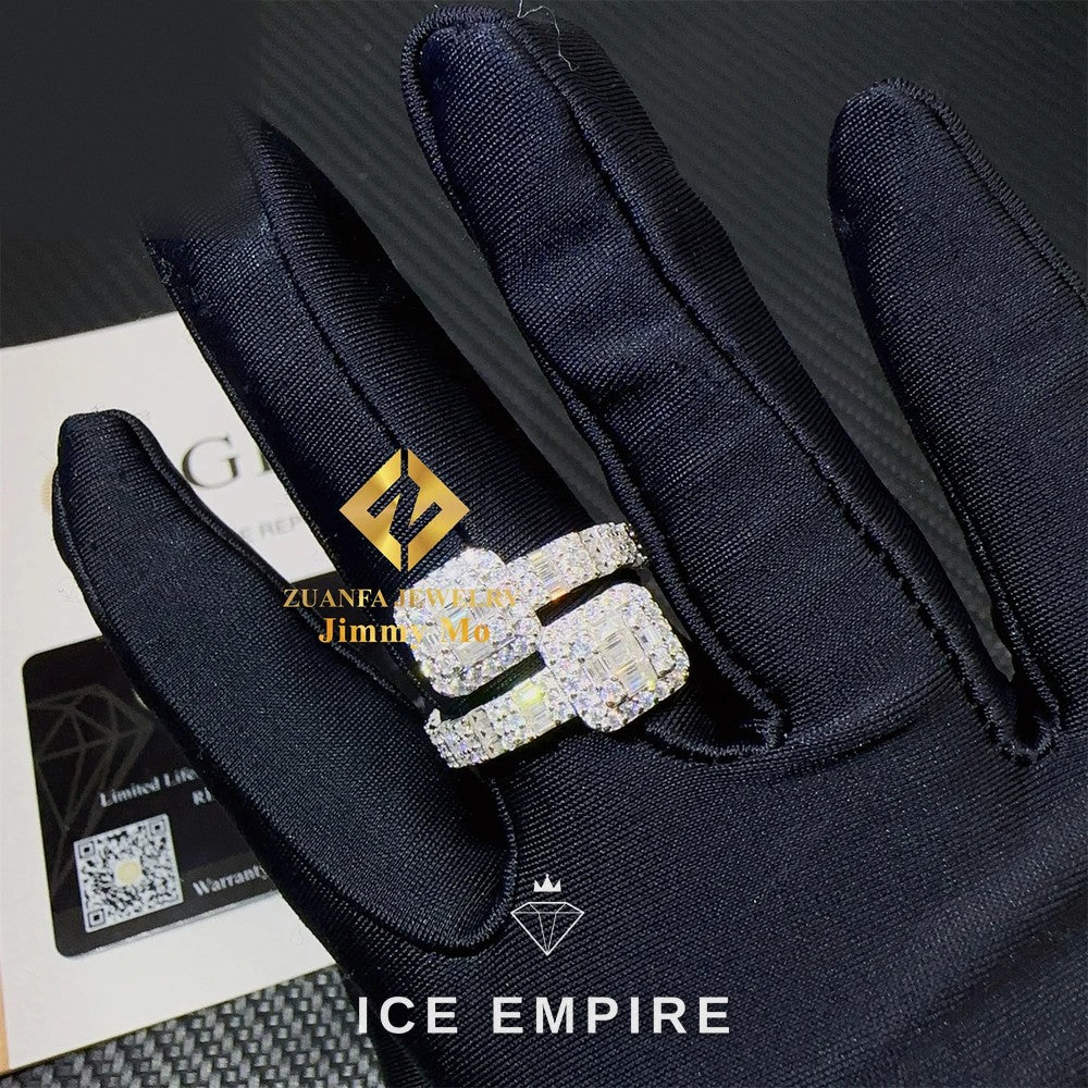 Iced Out Baguette Gold Plated Moissanite Ring