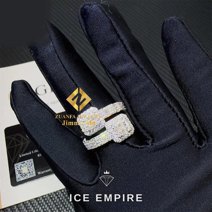 Iced Out Baguette Gold Plated Moissanite Ring