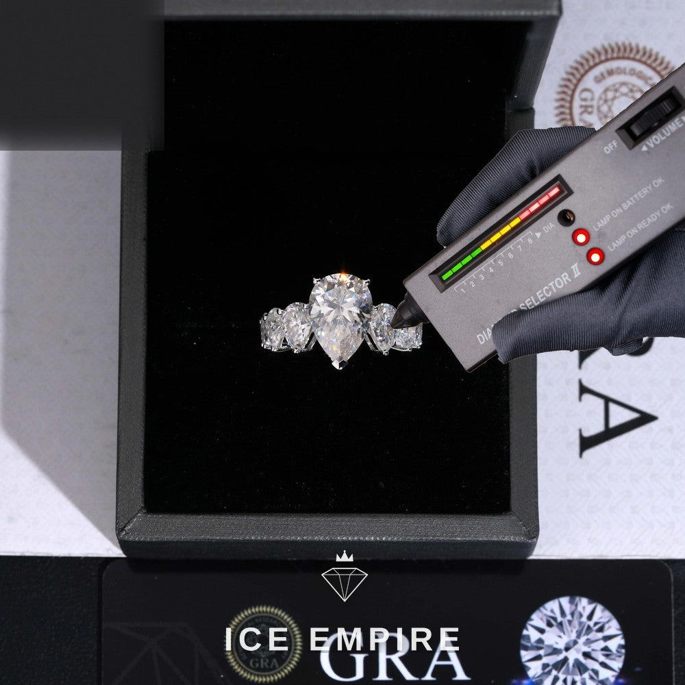 Iced Out 925 Silver Moissanite Wedding Band