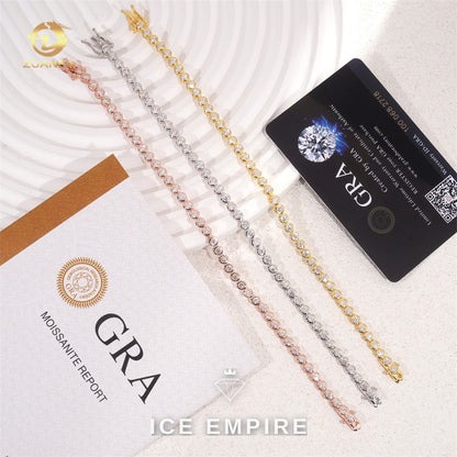 Iced Out Rose Gold Plated Moissanite Cuban Chain