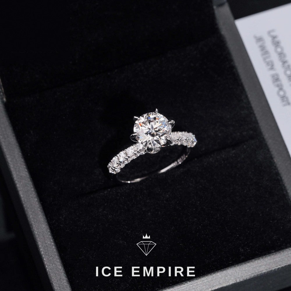 Iced Out Gold Plated Lab Grown Diamond Wedding Band