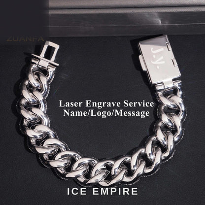 Iced Out Rose Gold Plated Moissanite Cuban Chain