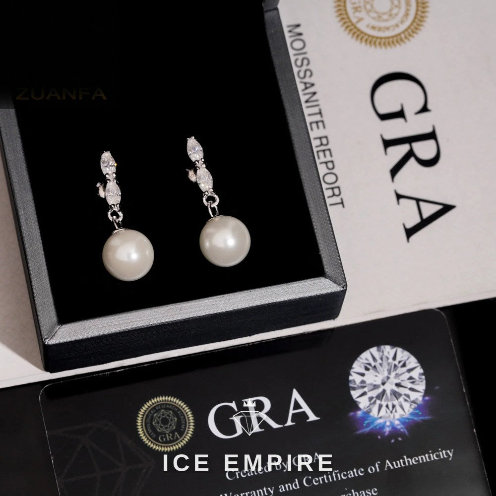 Iced Out Rose Gold Plated Moissanite Earrings