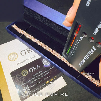 Iced Out 925 Silver Moissanite Tennis Chain