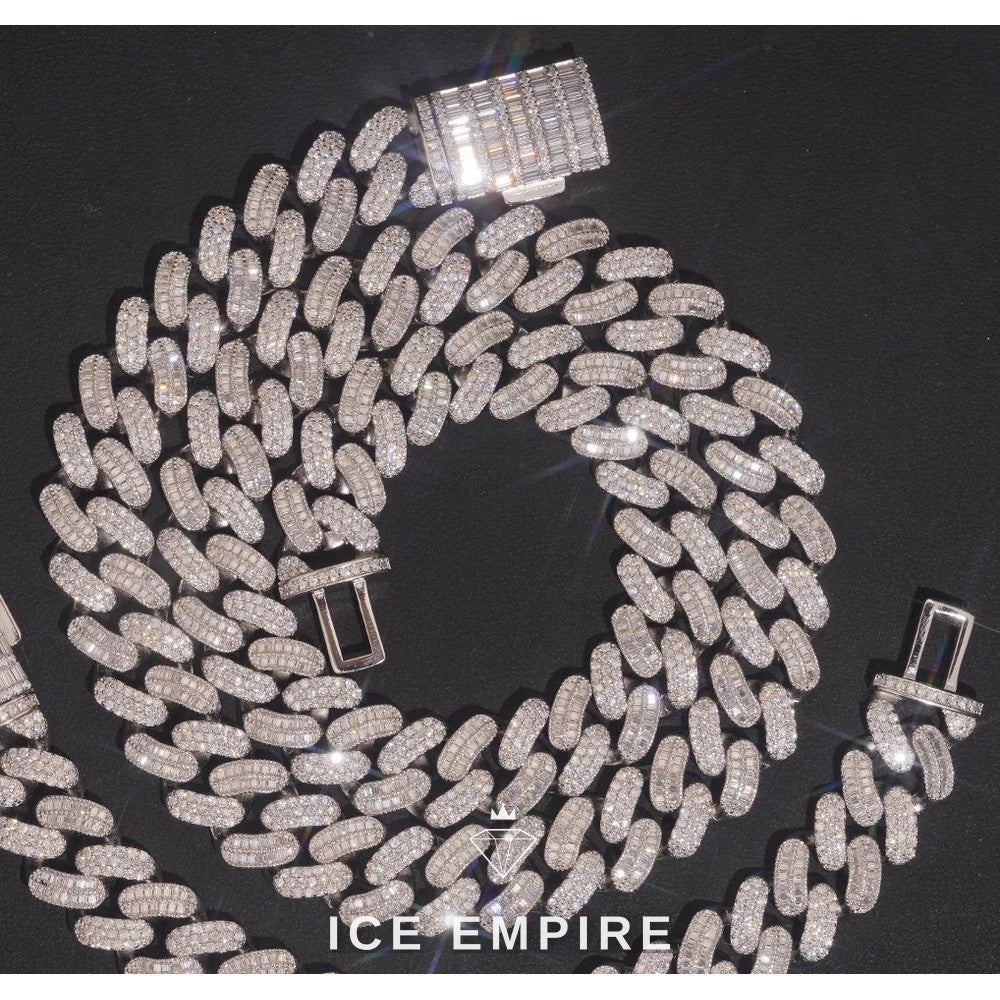 Iced Out Rose Gold Plated Moissanite Cuban Chain
