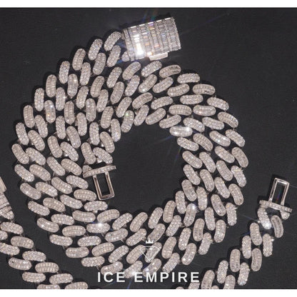 Iced Out Rose Gold Plated Moissanite Cuban Chain