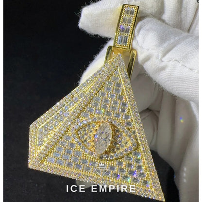 Iced Out Rose Gold Plated Moissanite Pendant