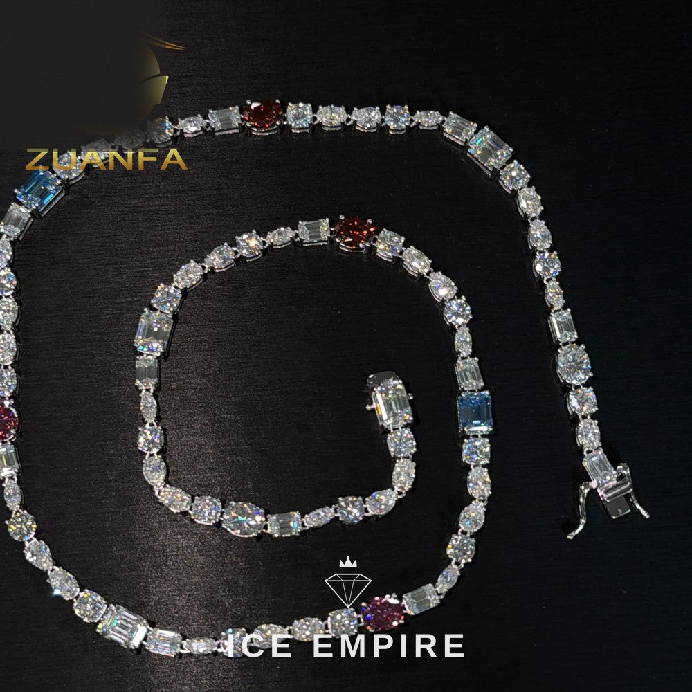 Iced Out 925 Silver Moissanite Tennis Chain
