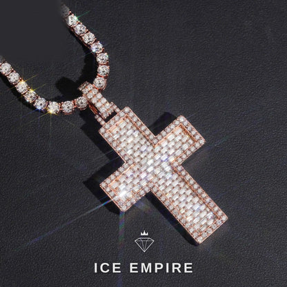 Iced Out Baguette 925 Silver Moissanite Pendant