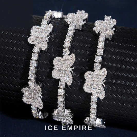 Iced Out 925 Silver Moissanite Tennis Chain