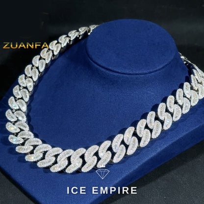 Iced Out Rose Gold Plated Moissanite Cuban Chain