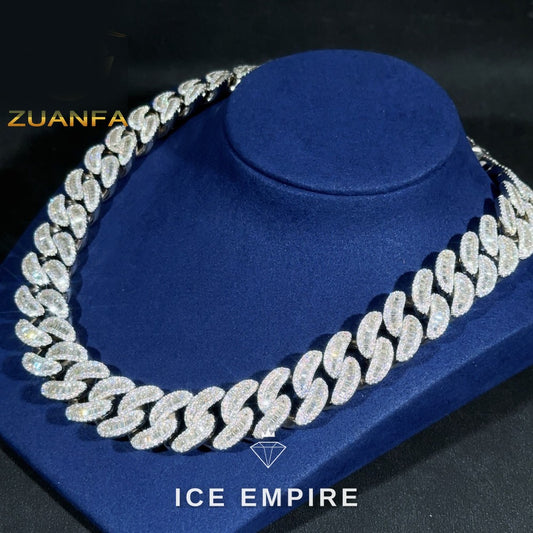 Iced Out Rose Gold Plated Moissanite Cuban Chain