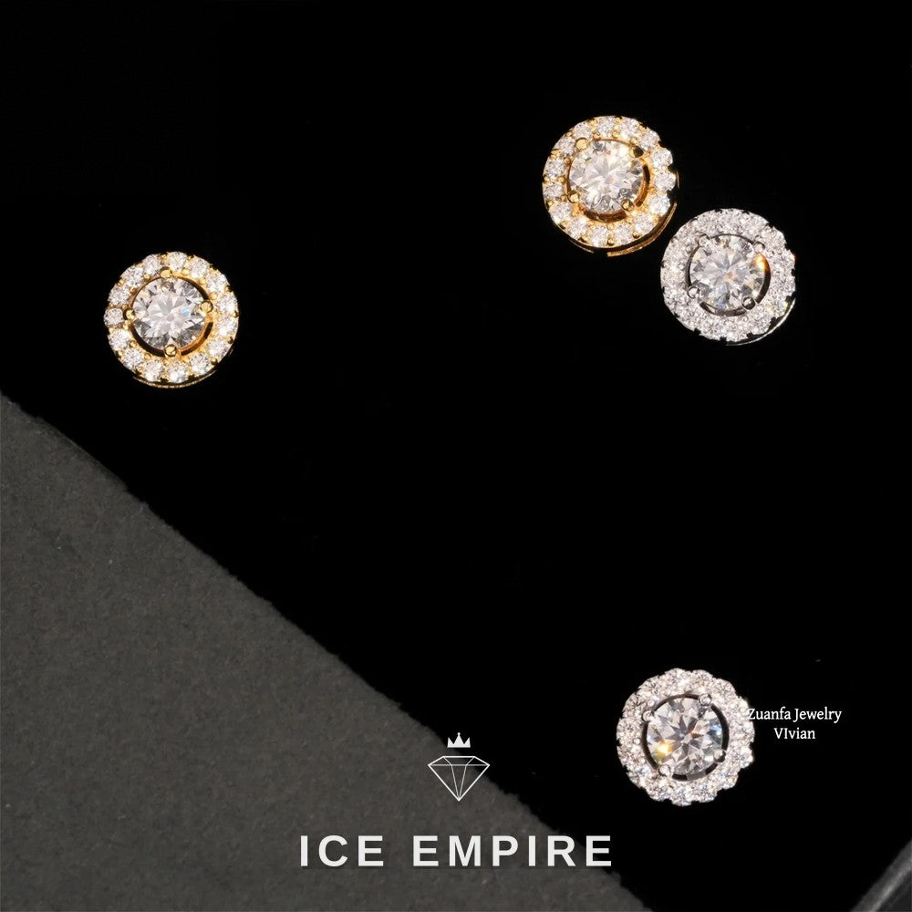 Iced Out 925 Silver Moissanite Earrings