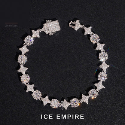 Iced Out 925 Silver Moissanite Bracelet
