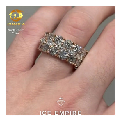 Iced Out Gold Plated Moissanite Ring