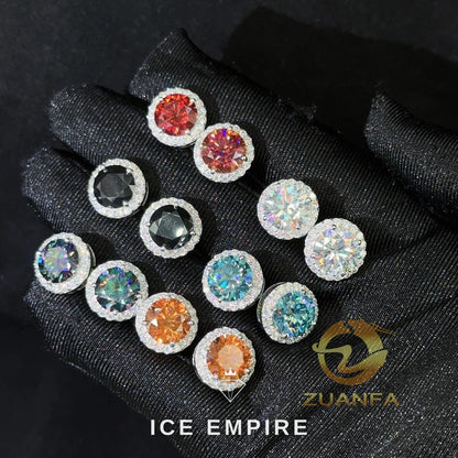 Iced Out 925 Silver Moissanite Stud Earrings