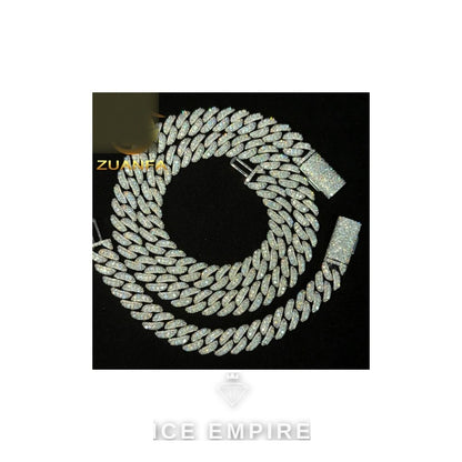 Iced Out Rose Gold Plated Moissanite Cuban Chain