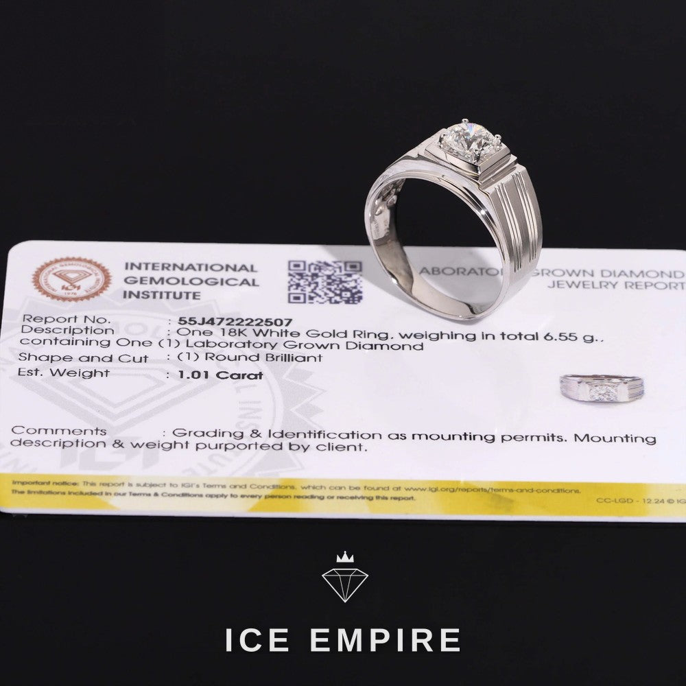 Iced Out 18K Gold Lab Grown Diamond Ring