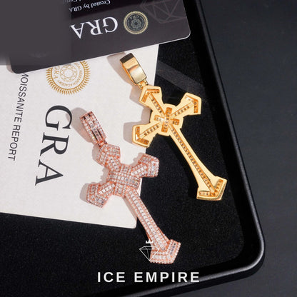 Iced Out Cross Gold Plated Pendant