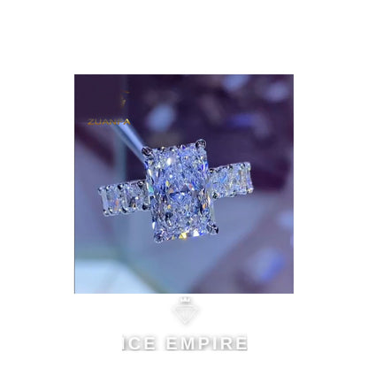 Iced Out 925 Silver Moissanite Wedding Band