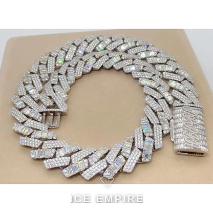 Iced Out Rose Gold Plated Moissanite Cuban Chain
