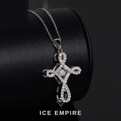 Iced Out Cross 925 Silver Lab Grown Diamond Pendant
