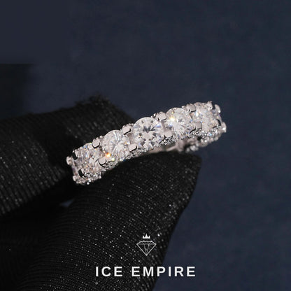 Iced Out 925 Silver Moissanite Ring