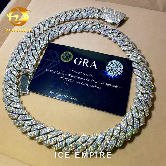 Iced Out Rose Gold Plated Moissanite Cuban Chain