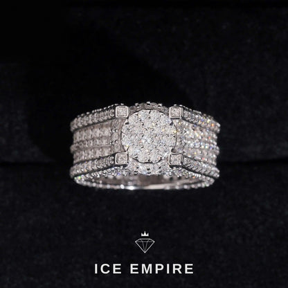 Iced Out 925 Silver Moissanite Ring