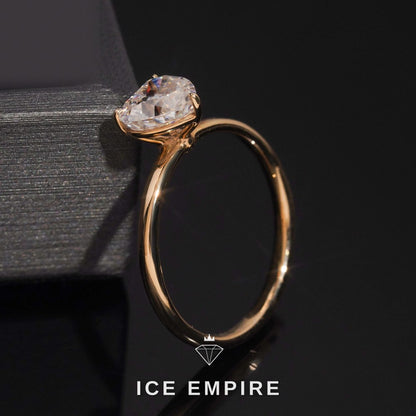 Iced Out Heart 14K Gold Moissanite Wedding Band