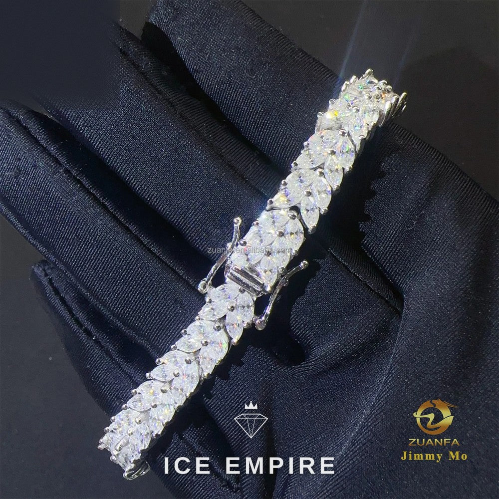 Iced Out 925 Silver Moissanite Tennis Chain