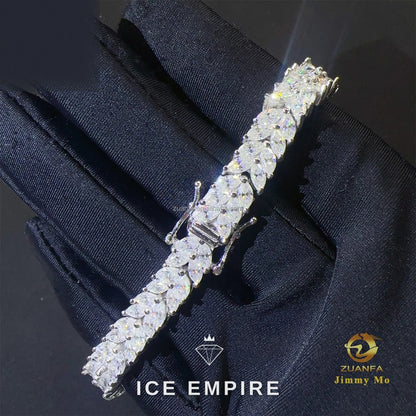 Iced Out 925 Silver Moissanite Tennis Chain