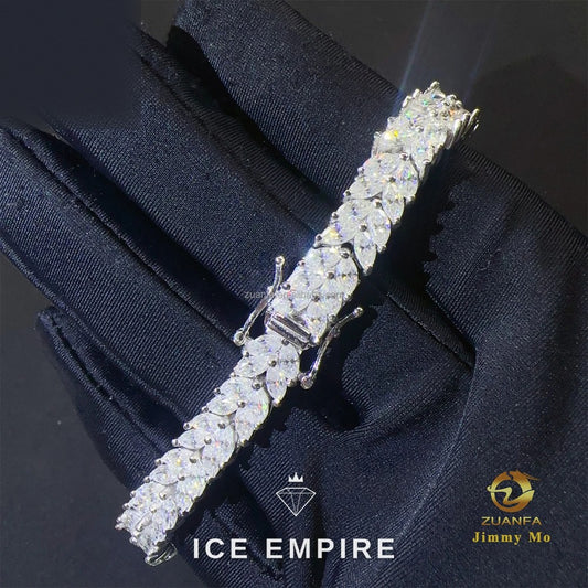 Iced Out 925 Silver Moissanite Tennis Chain
