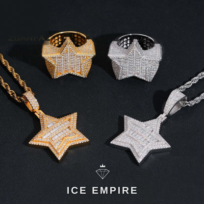 Iced Out Rose Gold Plated Moissanite Pendant