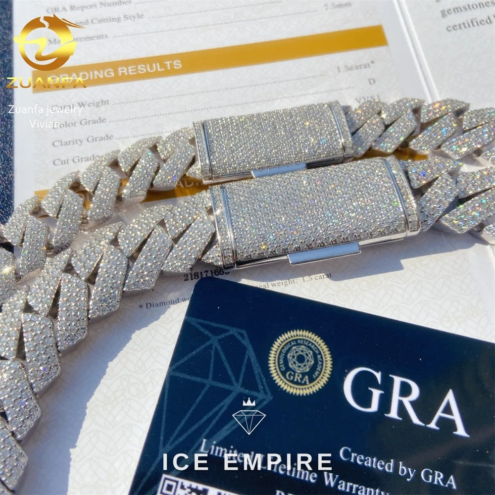 Iced Out Rose Gold Plated Moissanite Cuban Chain