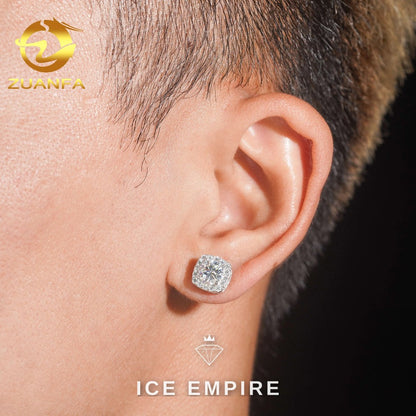 Iced Out 925 Silver Moissanite Earrings