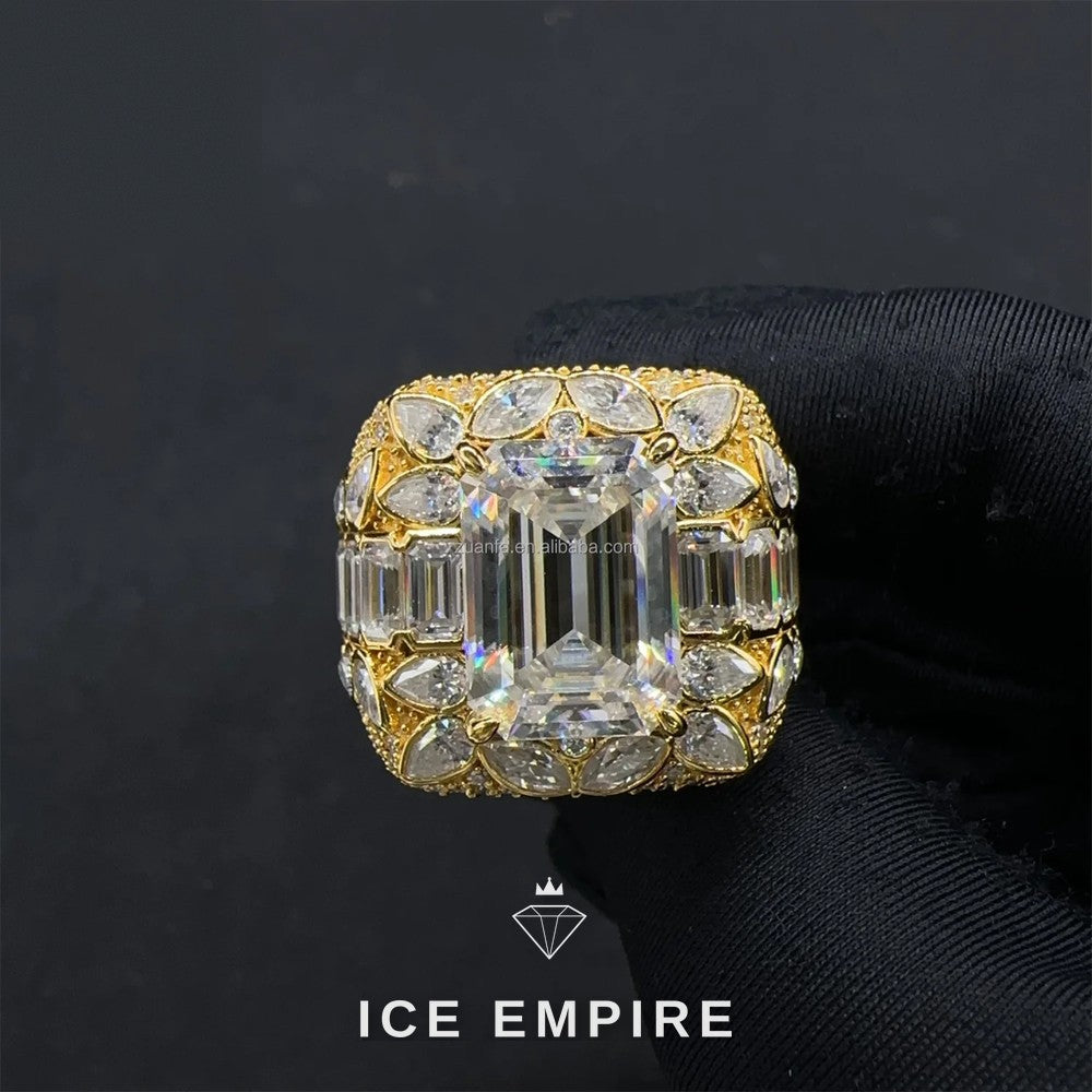 Iced Out 925 Silver Moissanite Ring