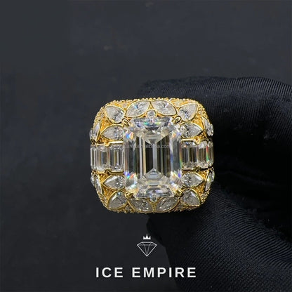 Iced Out 925 Silver Moissanite Ring