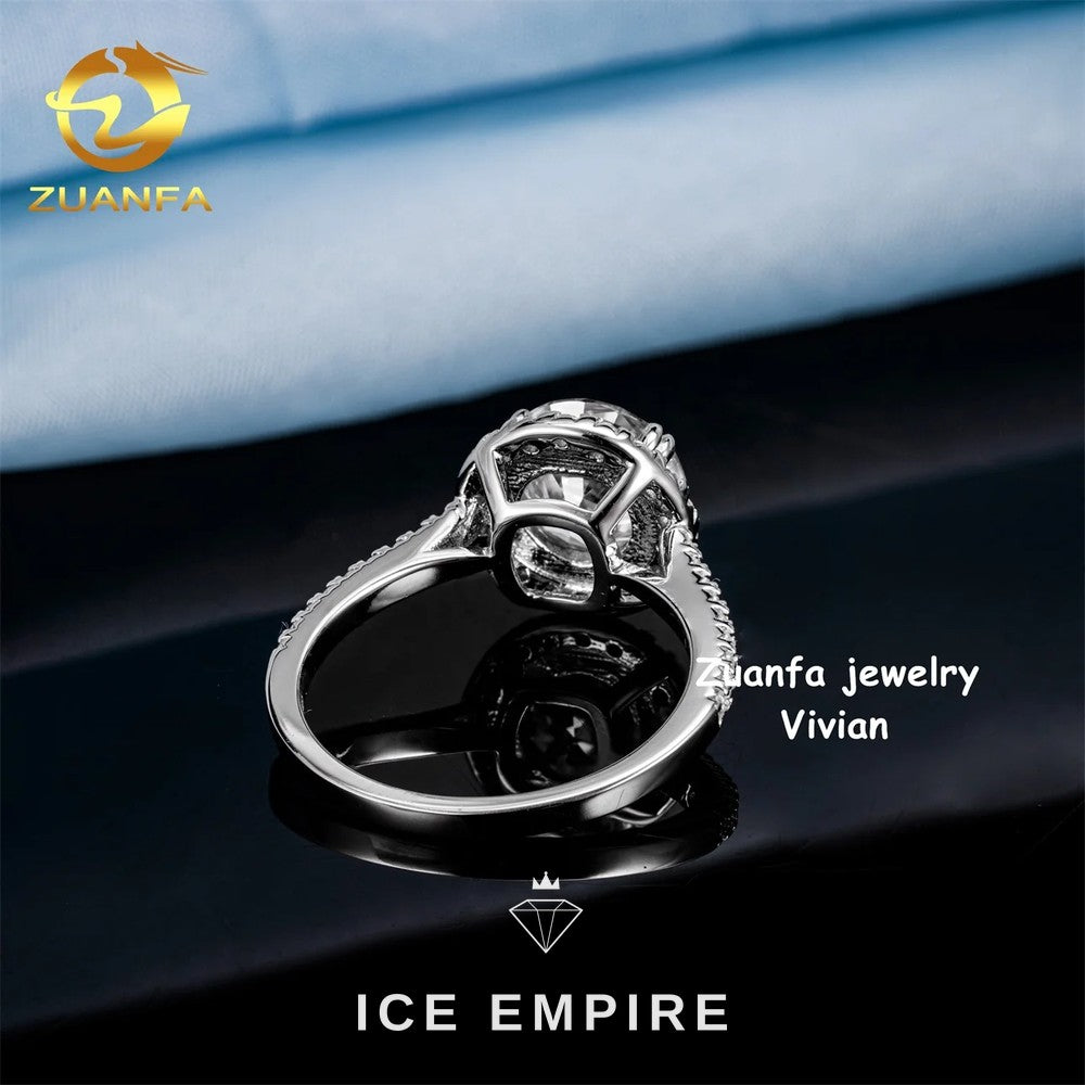 Iced Out 925 Silver Moissanite Wedding Band