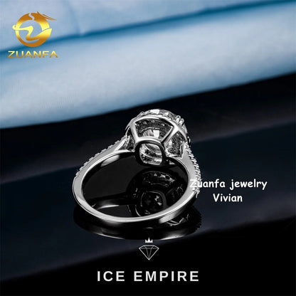 Iced Out 925 Silver Moissanite Wedding Band