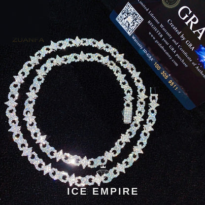 Iced Out Rose Gold Plated Moissanite Cuban Chain